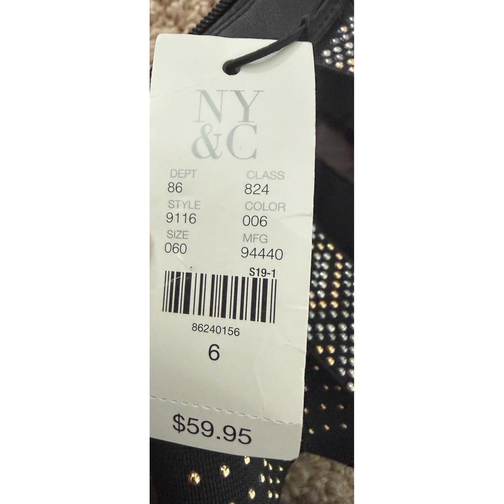 New York & Company Women Black Studded Strappy Block Heel Sandals 9116 Size 6 - Picture 9 of 9
